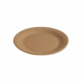 Одноразовая тарелка 180 мм крафт картон PLs(kr) -18