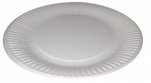 Одноразовая тарелка 235 мм белая мелованная PLs(w/m)-23 